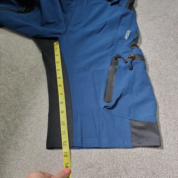 ARSUXEO Mountain Biking MTB 12.5" Cargo Shorts Cycling Stretch Navy Men's Small - Picture 14 of 15